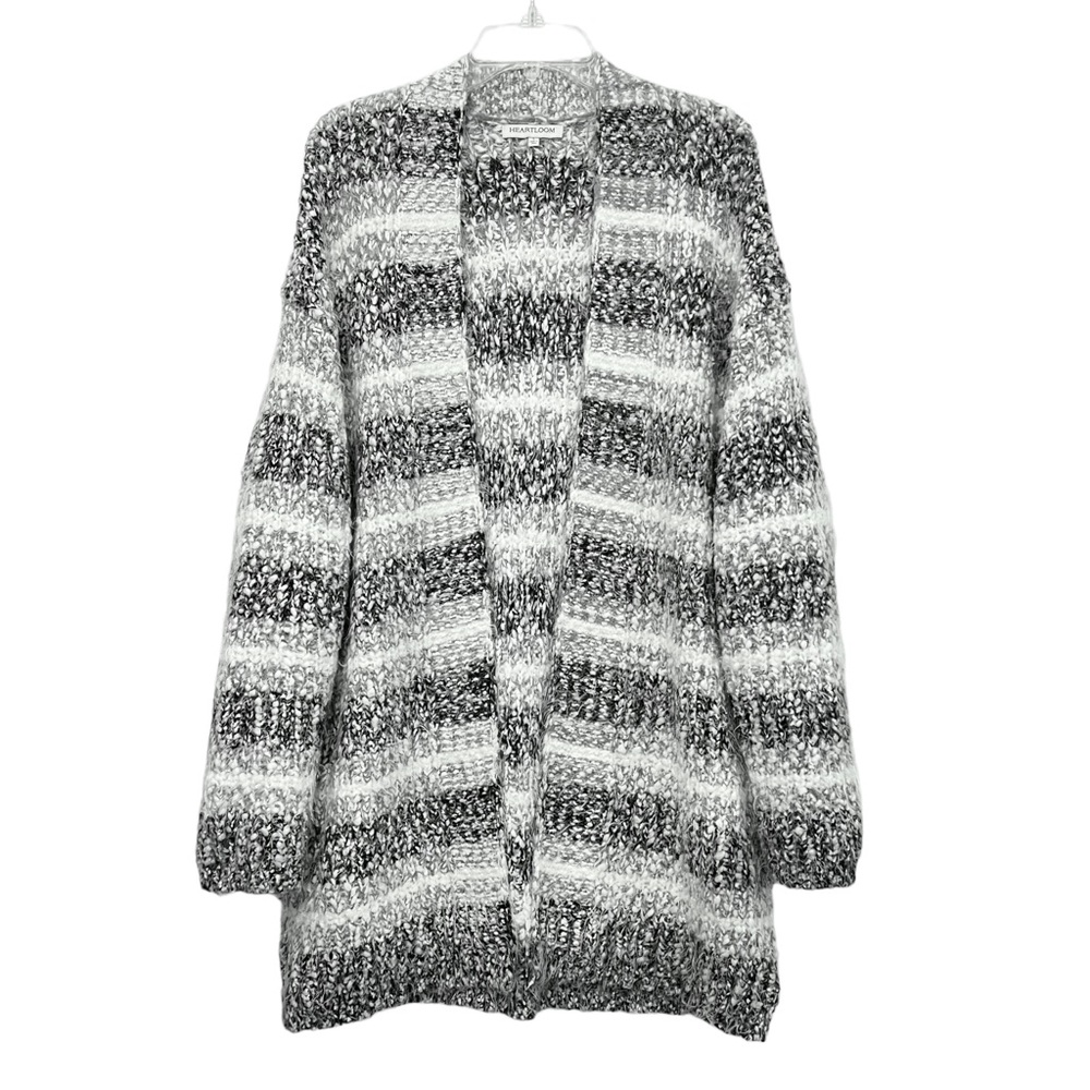 Heartloom Mila Multicolor Striped Open Front Long Sleeve Cardigan Sweater Large